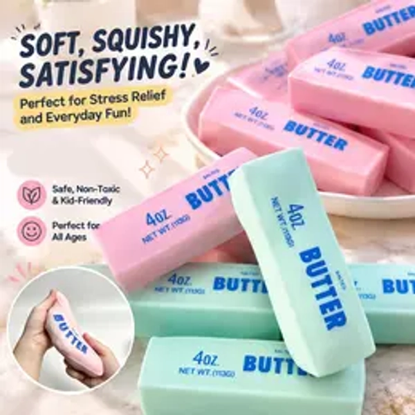 Crunchy Sound Butter Bar Squishy Toy Soft Squeeze Fidget Toy Funny Sensory Hobby Play Toy Portable Stress Relief Decompression Toy Cute Desk Relax Toy Ideal Gift For Teens Adults Party Leisure Entertainment,back to school,back to school haul