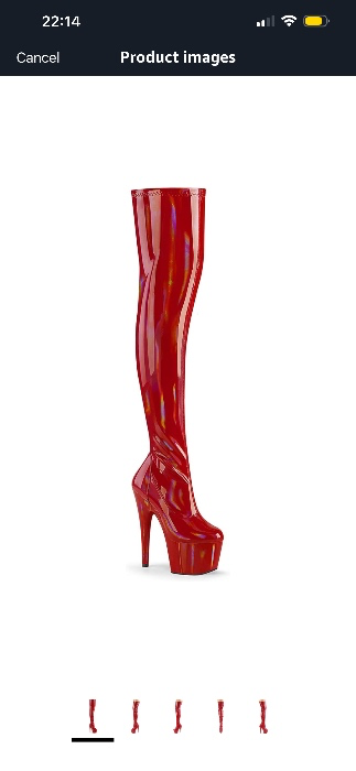 Red platform shiny boots