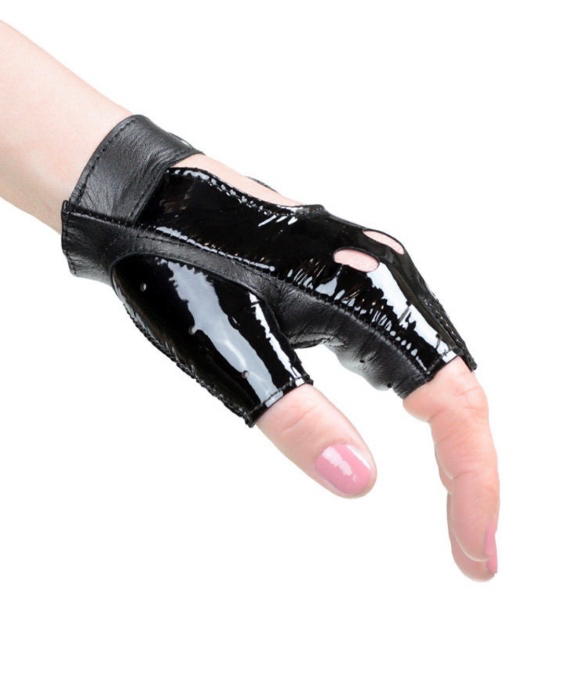 Fingerless shiny gloves