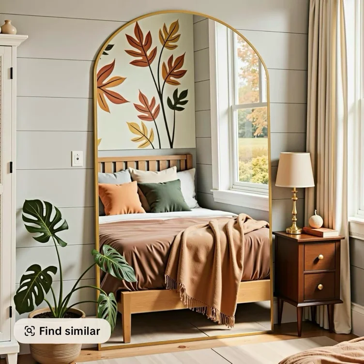 Full Length Mirror, 76*34-44*76in Oversized Floor Mirror, Arched - TikTok Shop