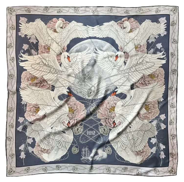 Irish Eadach scarf by Sara O’Neill -Children of Lir Night Sky  