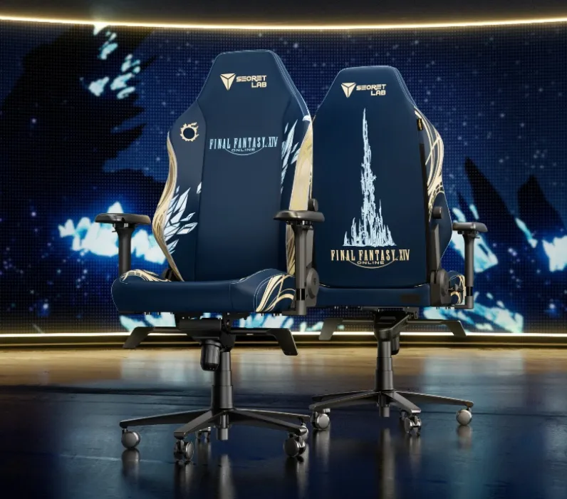 Secret Lab Titan Evo FFXIV edition Gaming Chair and accessories