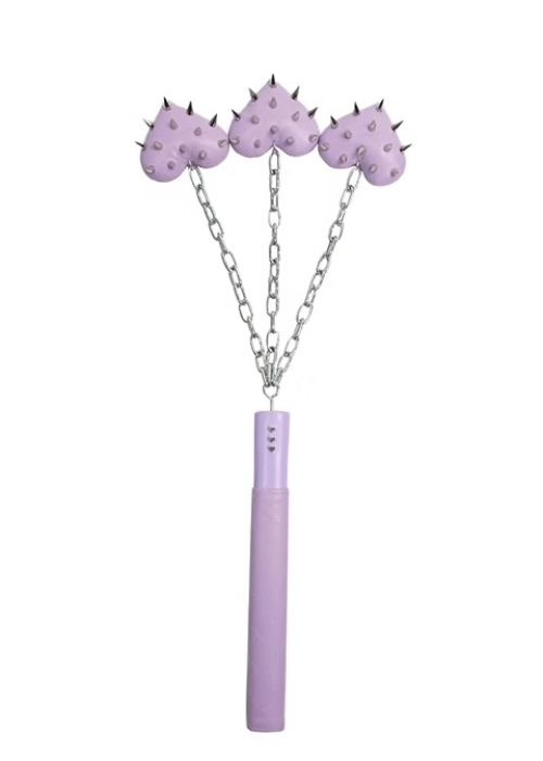 PURPLE SPiKED HEART PROP FLAIL (DECORATIVE ITEM)