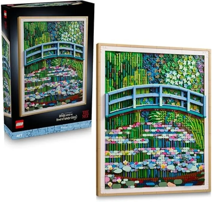 LEGO Art Claude Monet – Bridge over a Pond of Water Lilies - Hanging 3D Wall Art for Home Decor - Impressionist Display Model Kit for Adults - DIY Gift Idea - 31220 : Amazon.ie: Toys & Games