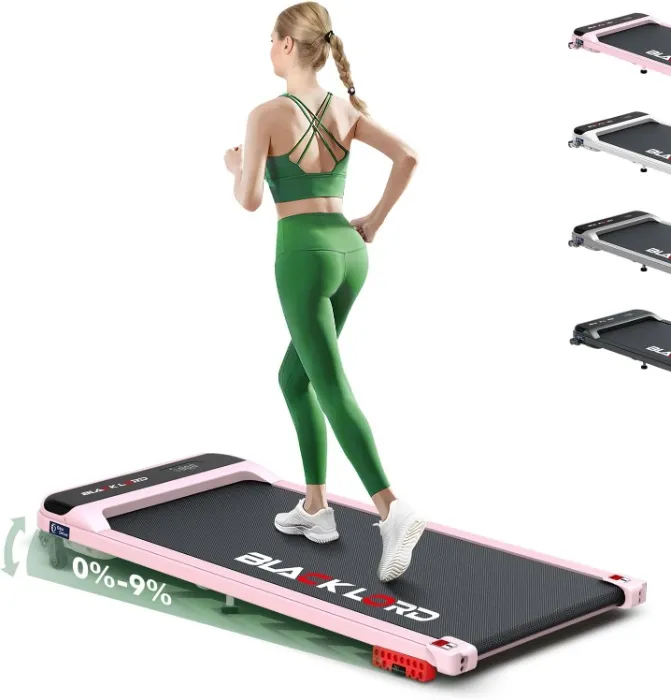 BLACK LORD Walking Pad, treadmill home office, 3.2 HP, 9% incline, 12 km/h, portable under desk, Bluetooth, remote control, Shock-Absorbing Running, No Assembly, Pink : Amazon.ie: Sports & Outdoors