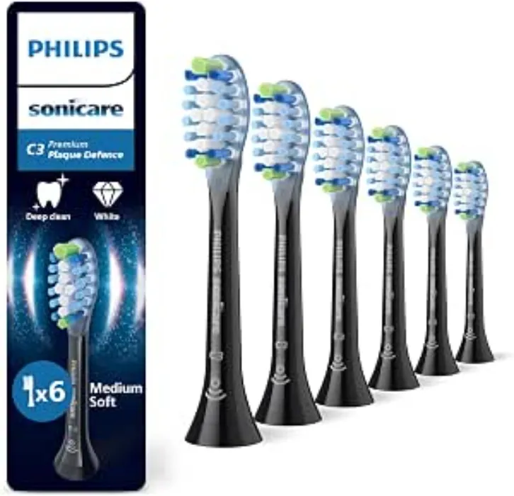 Philips Sonicare C3 Premium Plaque Defence, Genuine Replacement Toothbrush Heads, Black, 6 Pack, HX9046/88 : Amazon.ie: Health & Household