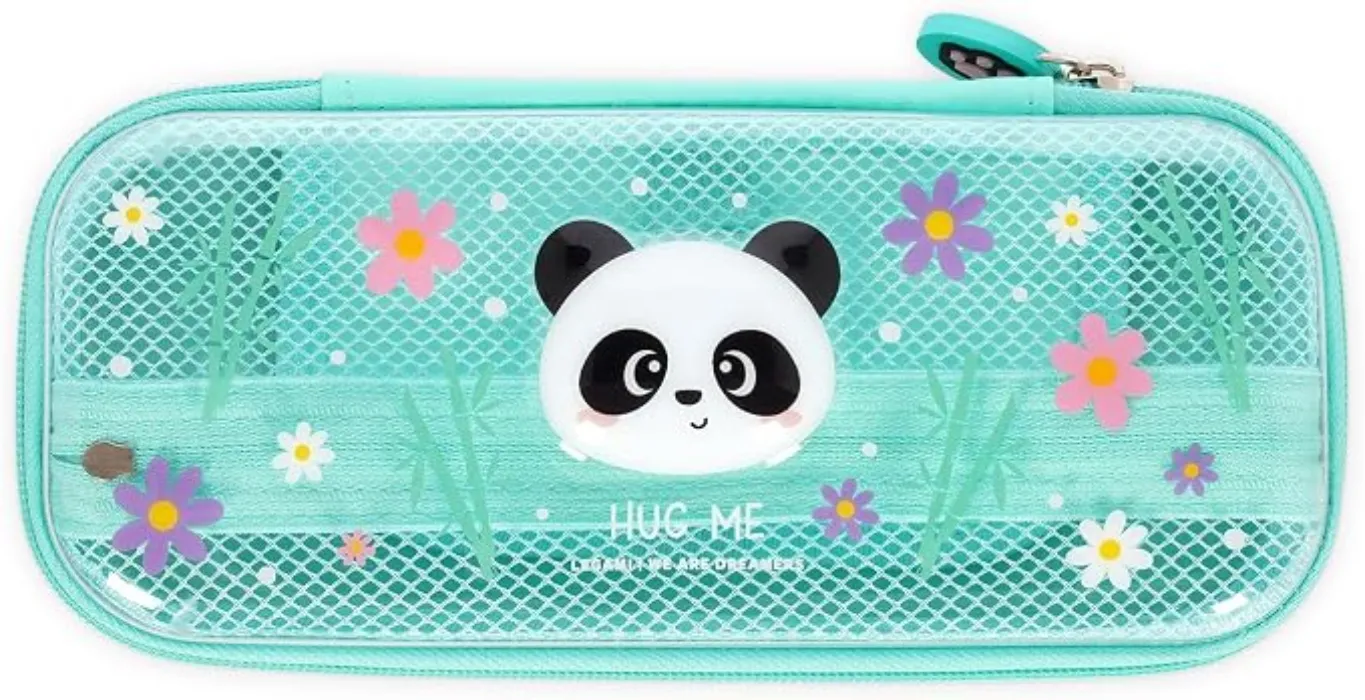 Legami - Wonderwow Pencil Case, PANDA Theme, 2 Compartments and Inner Pen Holder, Inner Compartment with Mesh Fabric, Zip Closure, 23 x 11 x 5 cm : Amazon.ie: Office Products