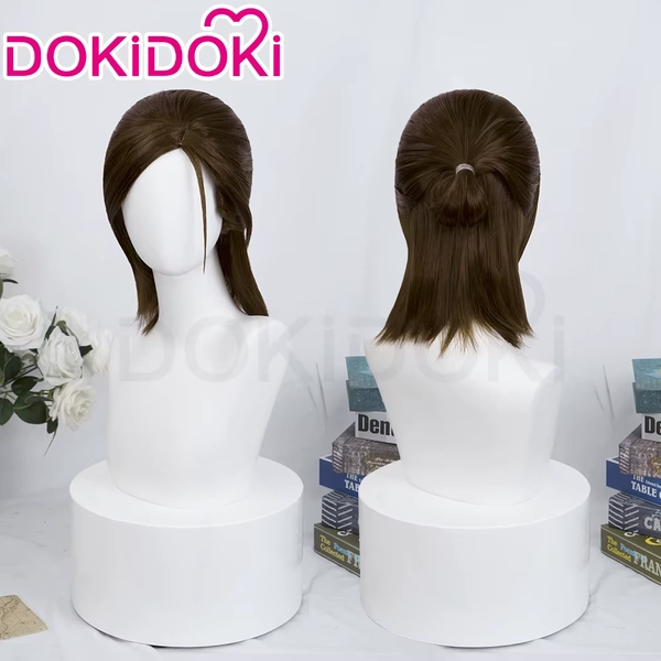 Ellie Wig Game Cosplay Wig DokiDoki Ellie Cosplay Women Brown Short Hair 40cm Wig Heat Resistant Free Wig Cap