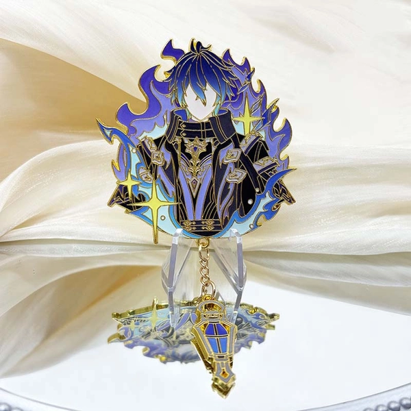 Genshin Impact Flins Badge Metal Alloy Genshin Flins Enamel Pin