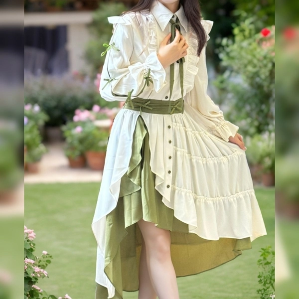 エレガントアシンメトリーロングスカートセットアップ | Maiden's Rêve powered by BASE