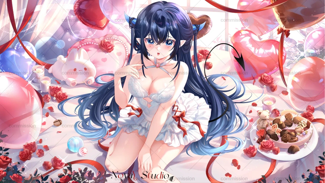 [YCH]  - Valentine's Day Illustration   by NovaYStudio (@NovaYStudio)