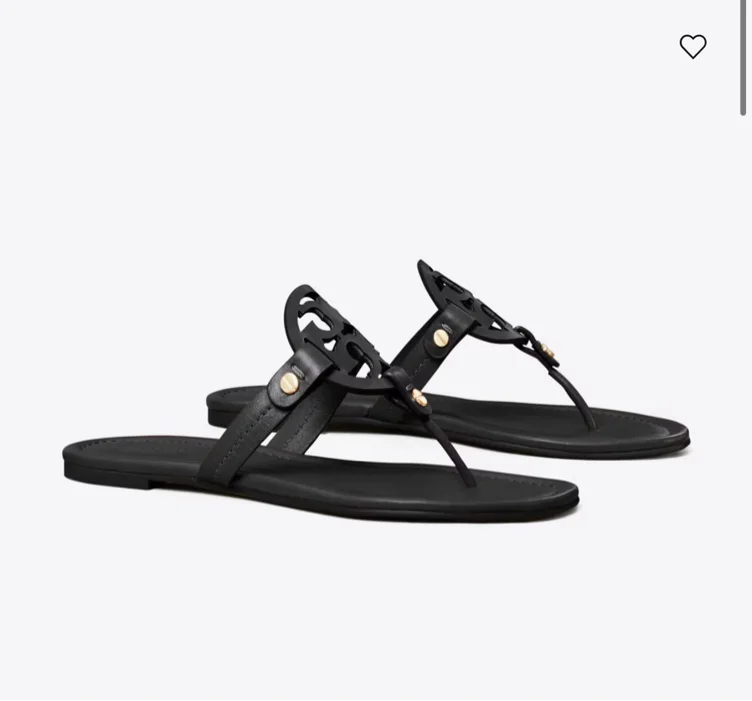Black tory burch sandals size 10