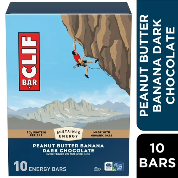 CLIF BAR Energy Protein Bars, Peanut Butter Banana with Dark Chocolate, 10ct