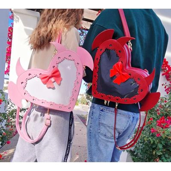 Demon Heart Ita Bag | Kawaii Demon Accessories | Aesthetic Anime Backpack
