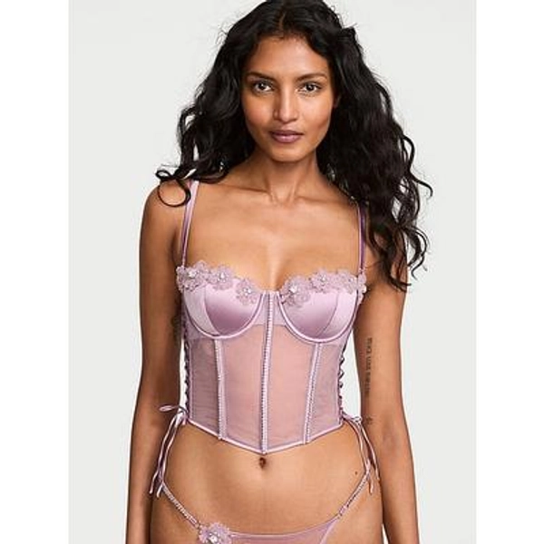 pink ethereal embellished corset top