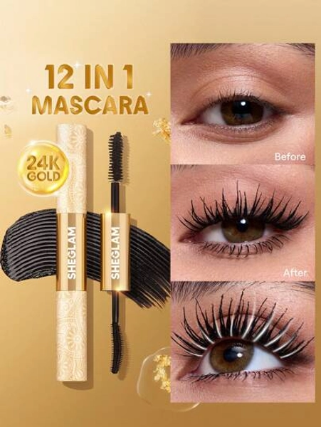 SHEGLAM All-In-One 24K Multi-Effect Mascara Brand Beauty Makeup Face Paint Cosmetic For Women Girls Perfect For Winter Ideal For Y2K Fancy Fashion Suitable For Birthday Christmas Gift Party Ready Best Color