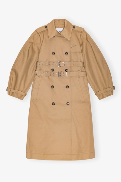 Camel Bonded Cotton Trench Coat