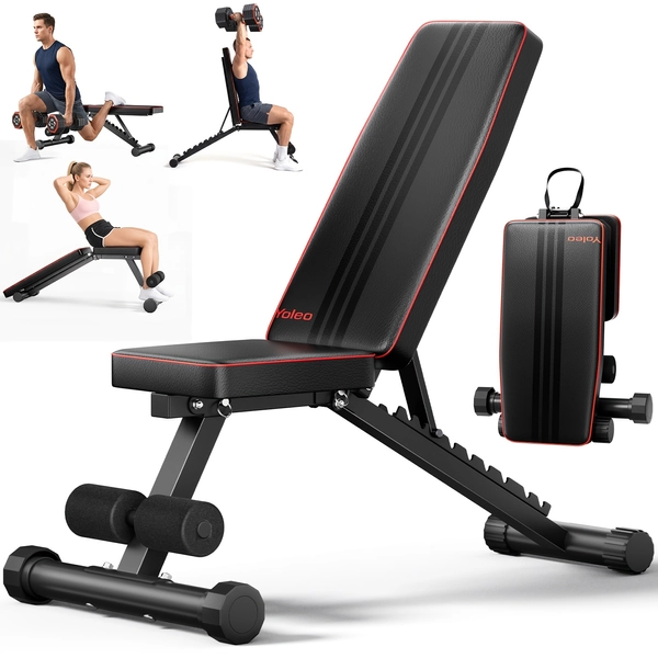 TEMU Adjustable Weight Bench - Multifunctional Home Gym Bench For Full Body Workouts, Foldable Design With Incline/ Bench Press, Deadlifts Home Gym