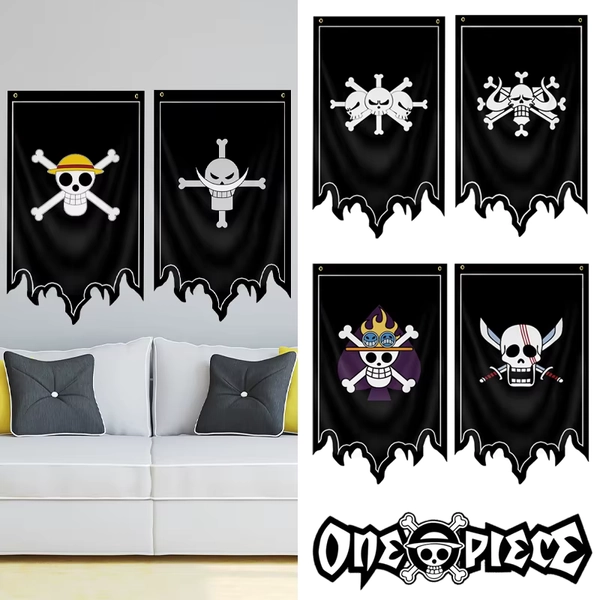 30X50CM une pièce drapeau Anime Pirate singe D.Luffy crâne Polyester drapeau chapeau de paille Pirates trompette drapeaux maison suspendus décoration murale - AliExpress 26