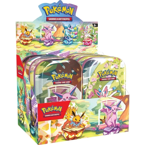 Pokémon Prismatische Entwicklungen Mini Tin Display Deutsch NEU OVP Sealed