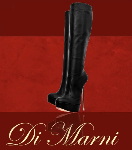 The Demona x Black Matt Leather Knee Boot
