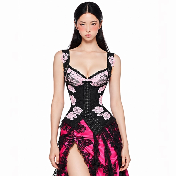 ROSÈ ASYMMETRIC CORSET — GATTÙCI