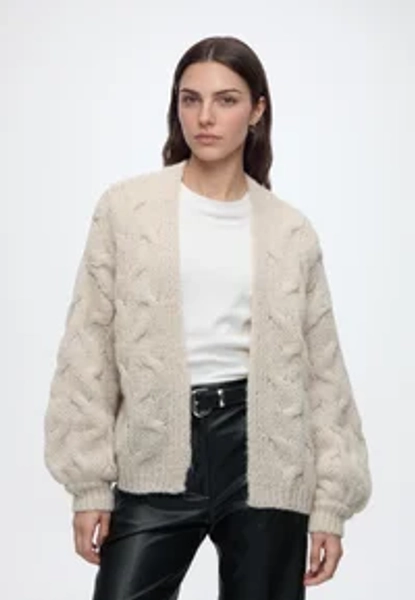 VMMAYBE LS OPEN CABLE CARDIGAN - Gilet - oatmeal