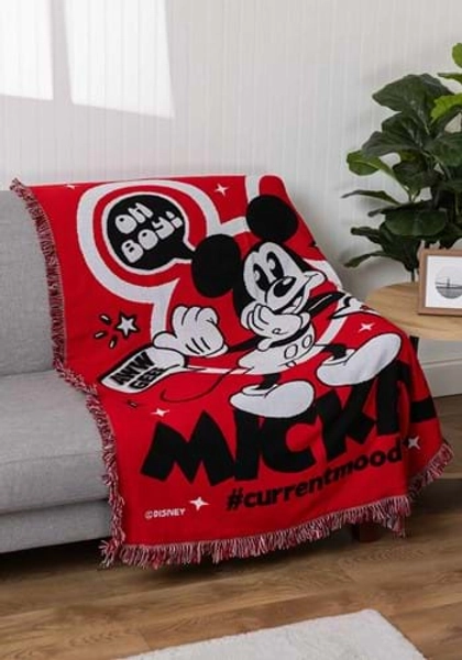 Mickey Mouse Awww Shucks Woven Jacquard Throw Blanket
