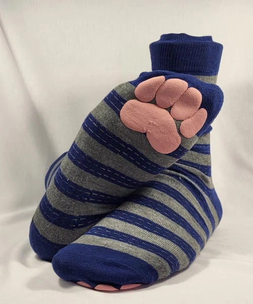 Pawsocks - Crew Length Cozy Socks with Grippy Animal Pawprints