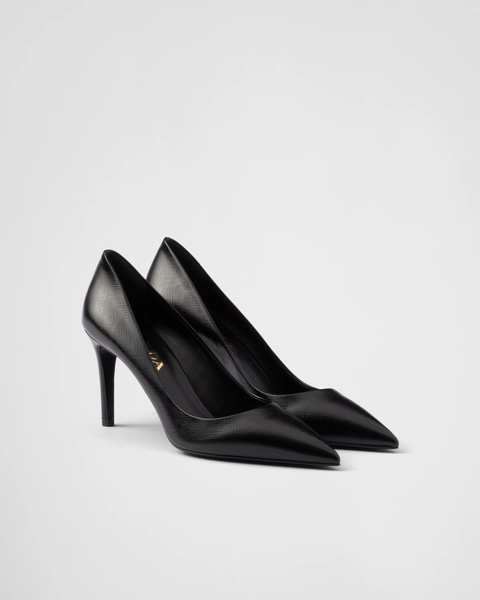 Patent Saffiano leather pumps