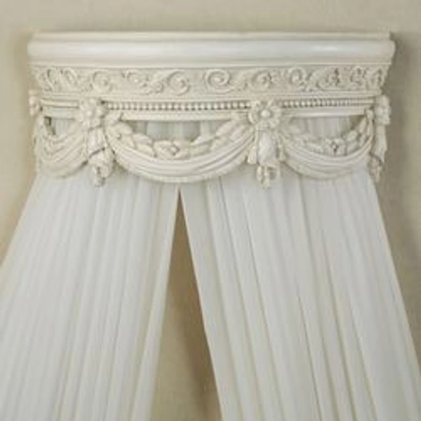 Swag and Bow Wall Teester Bed Crown Antique Ivory
Antique Ivory