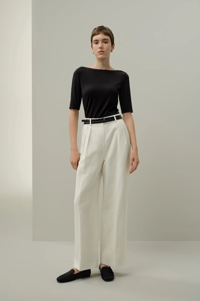 Silk Breeze Jersey Stretch Boatneck Top
