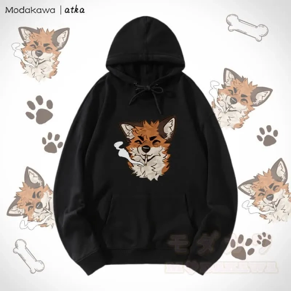 MODAKAWA X atka Fox Smoking Graphic Cotton-Blend Hoodie