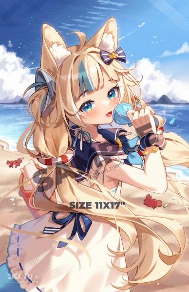 Art Print Sameko Saba - Vtuber Indie Poster — Kuri Nyann | Anime & Vtuber Fan Art Illustrations