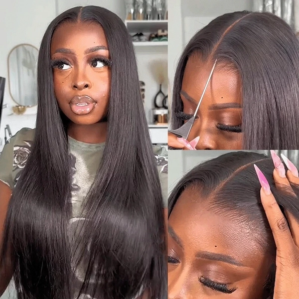 ISEE M-Cap Wear Go 9x6 Silky Straight HD/Skin Lace Glueless Wig Pre Bleached Tiny Knots Wig