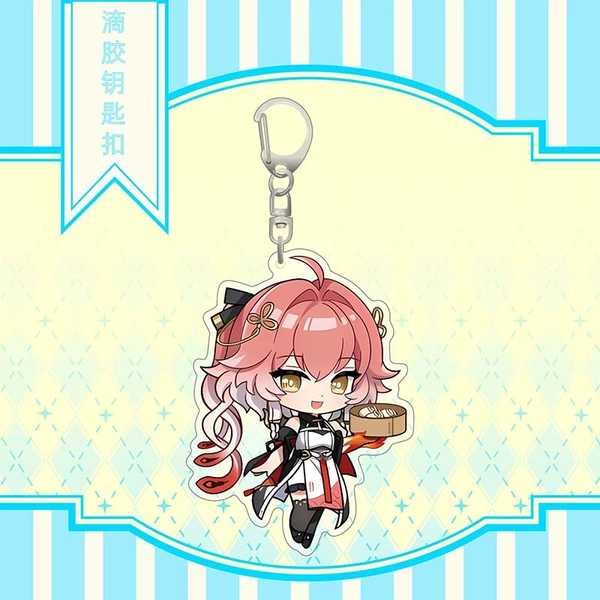 Cute Wuthering Waves Keychains Chibi WuWa Art Key Rings - Changli