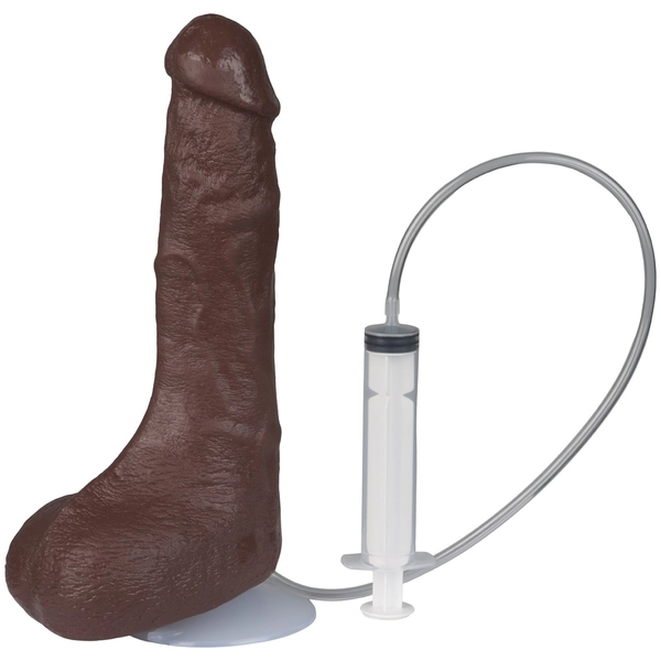 Doc Johnson Bust It Realistic Squirting Dildo Chocolate 9.5 Inch