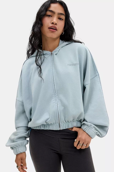 iets frans... Zip-Through Bubble Hem Hoodie