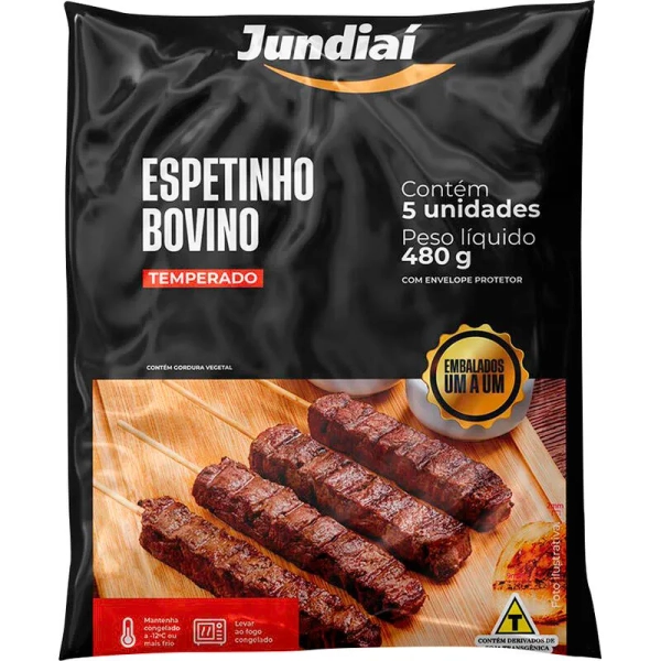 Espetinho Bovino Jundiaí Congelado 480g