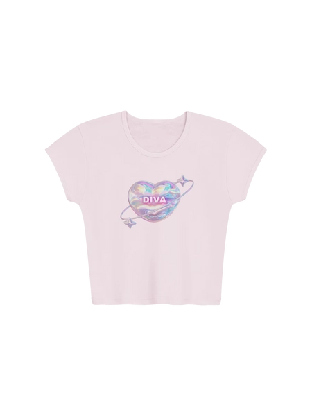 Diva Crop Tee - Light Pink