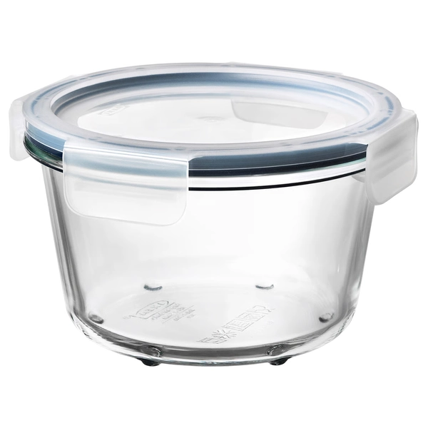 IKEA 365+ Food container with lid - round glass/plastic 20 oz