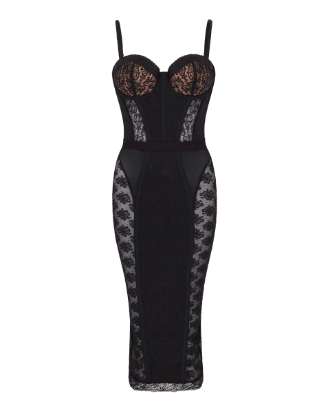 Mercy Corset Dress in Black/Black | By Agent Provocateur All Clothing