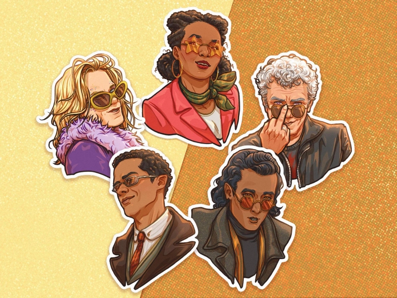 Vamps: Sunnies Edition | IWTV matte mirror sticker | Armand, Claudia, Daniel Molloy, Lestat de Lioncourt, Louis de Pointe du Lac | gift idea