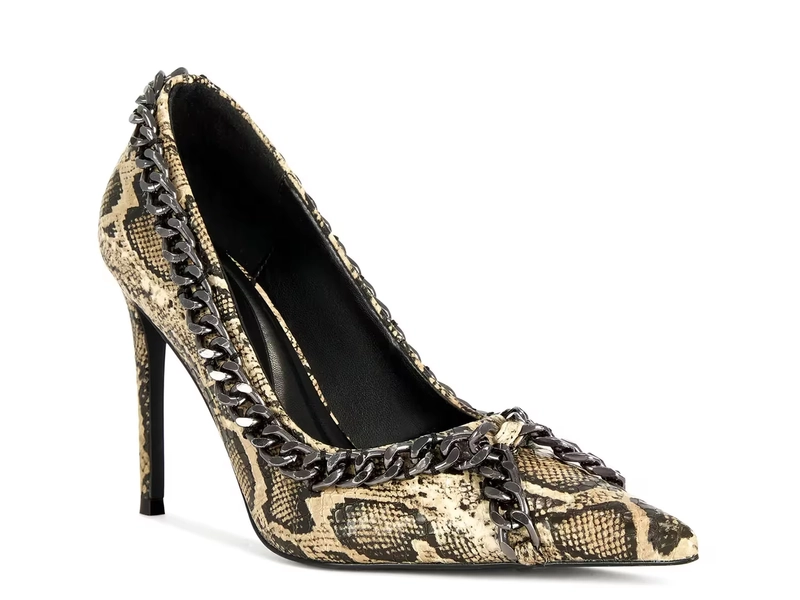 Azalea Wang Ravelle Pump | Women's | Beige Multicolor | Size 7.5 | Pumps | Stiletto