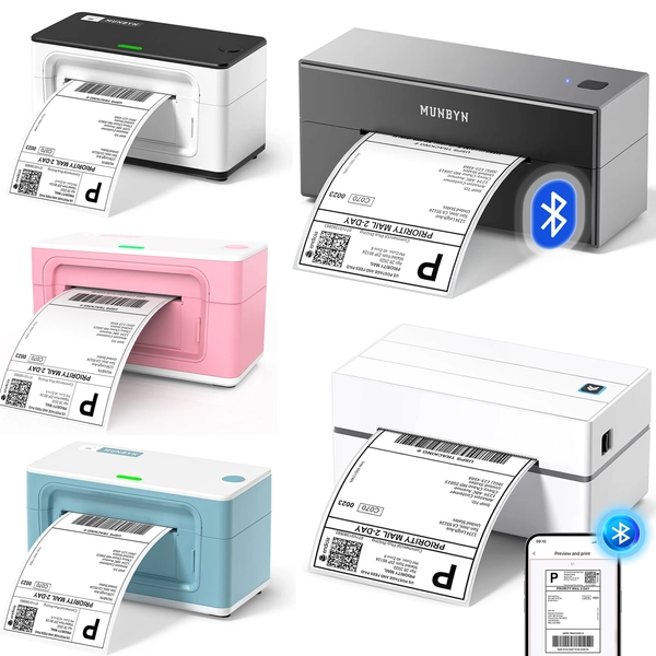 MUNBYN 941 USB/130B 129B Bluetooth Thermal Printer 4x6 Shipping Label Printer US