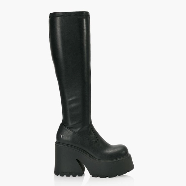 WINDSOR SMITH FUSE BLACK STRETCH SOCK BOOTS SIZE 8