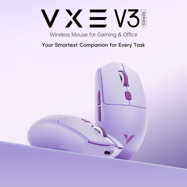 Mouse Gamer Bluetooth ATK VXE Dragonfly V3 PRO PAW3395SE 2.4G Wireless