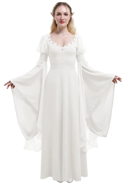 Medieval Renaissance Costume Fairy Elf Wide-sleeved Dress Cosplay Costume