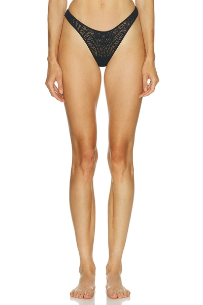 Wolford Animalier Thong in Black
