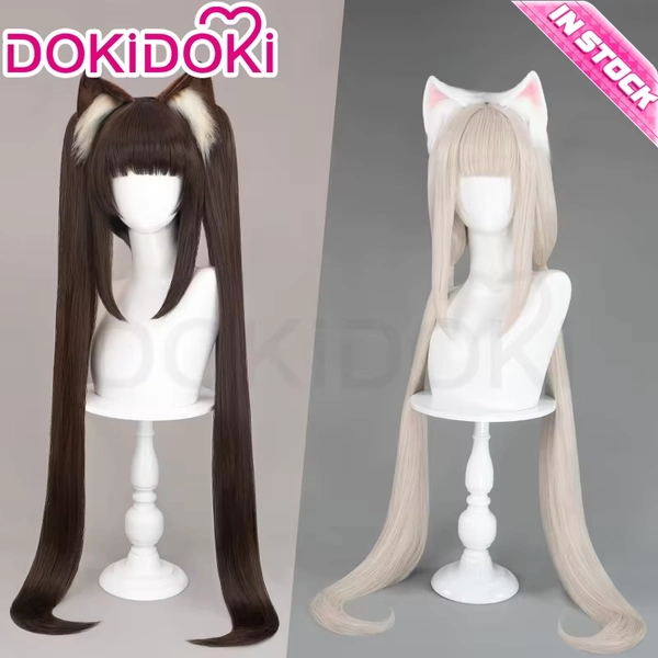 IN STOCK Chocola /Vanilla Wig Nekopara Cosplay DokiDoki Halloween Wig Long brown Hair Chocola Cosplay Ears Vanilla Free Wig Cap - AliExpress 